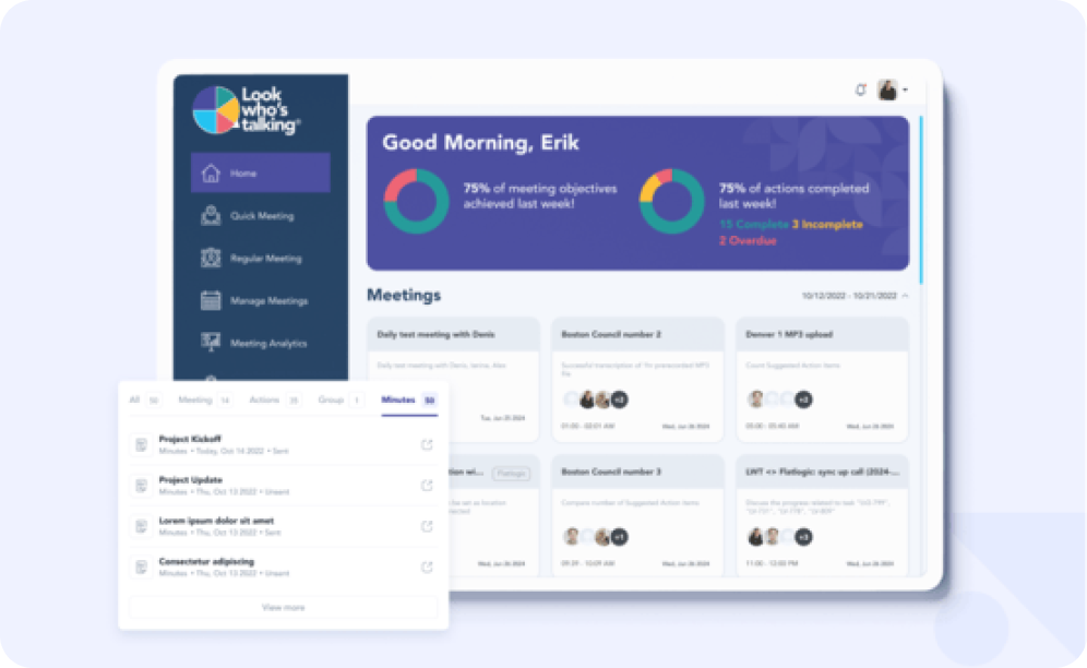 Look Who's Talking - Saas Meeting Management