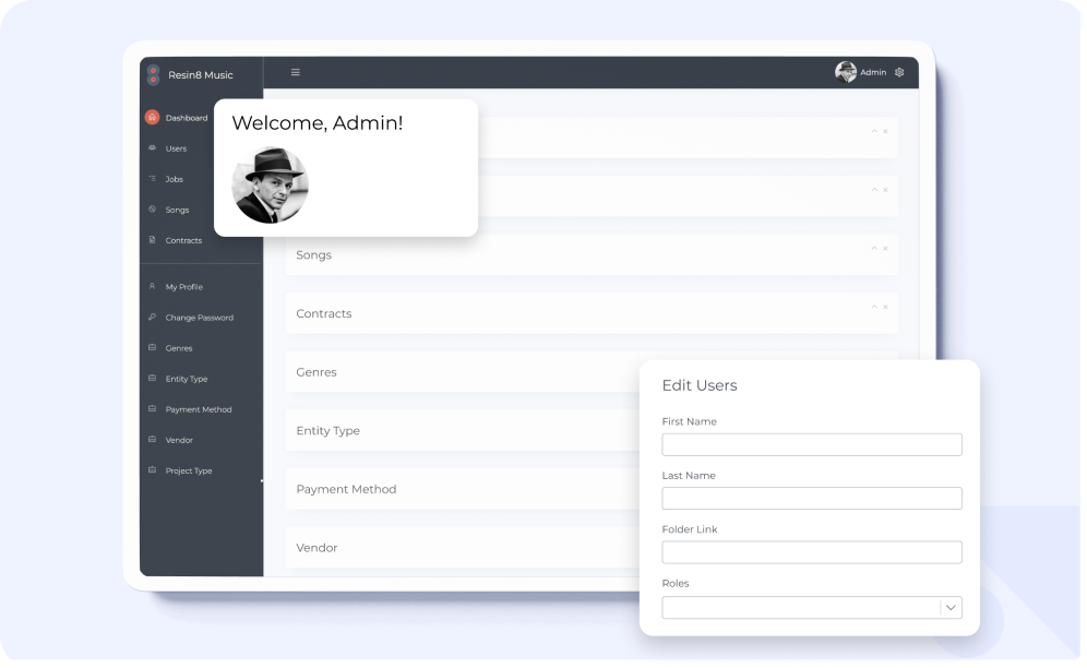 Resin8 - CRM system based on Generator and our Template