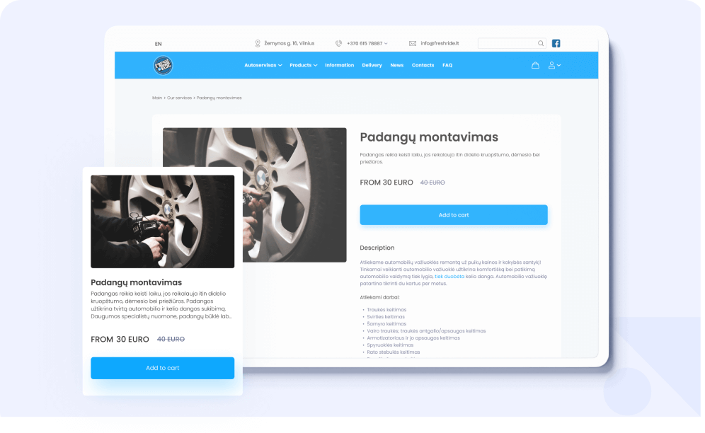 Freshride - Auto service provider aimed to develop a web platform