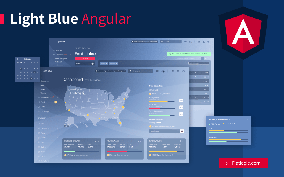 Light Blue Angular - Angular Admin Dashboard Template