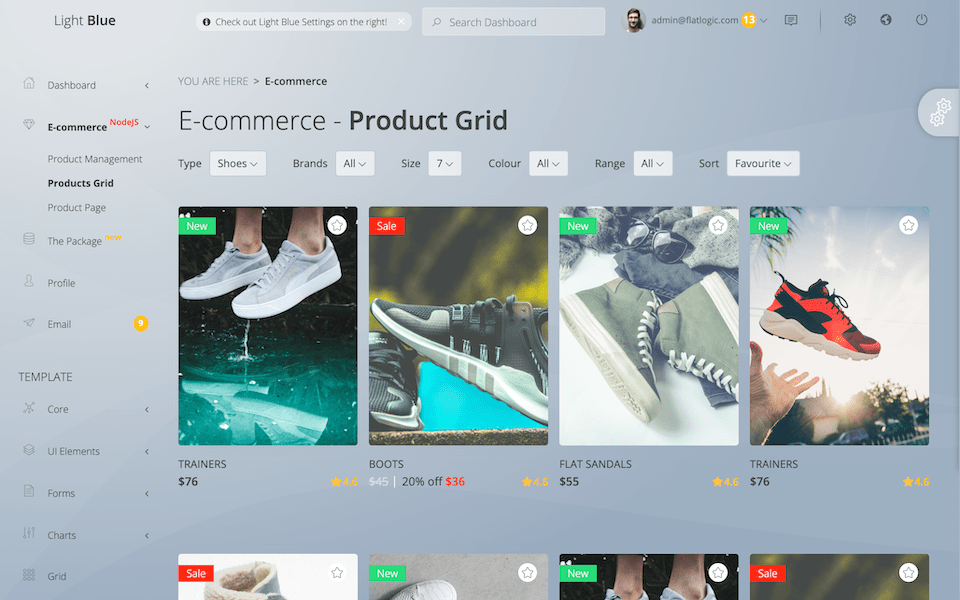 Light Blue Vue Node.js - Vue Admin Template with Node.JS Backend